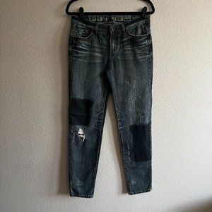 VINTAGE REUINION REWASH PATCH SKINNY JEANS